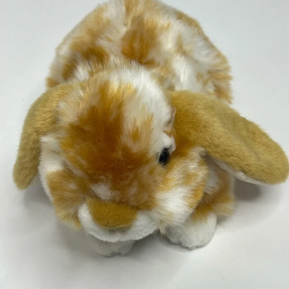 Teddy Hermann Plush Bunny 8” Rabbit Brown White Stuffed Animal Realistic Lovey
